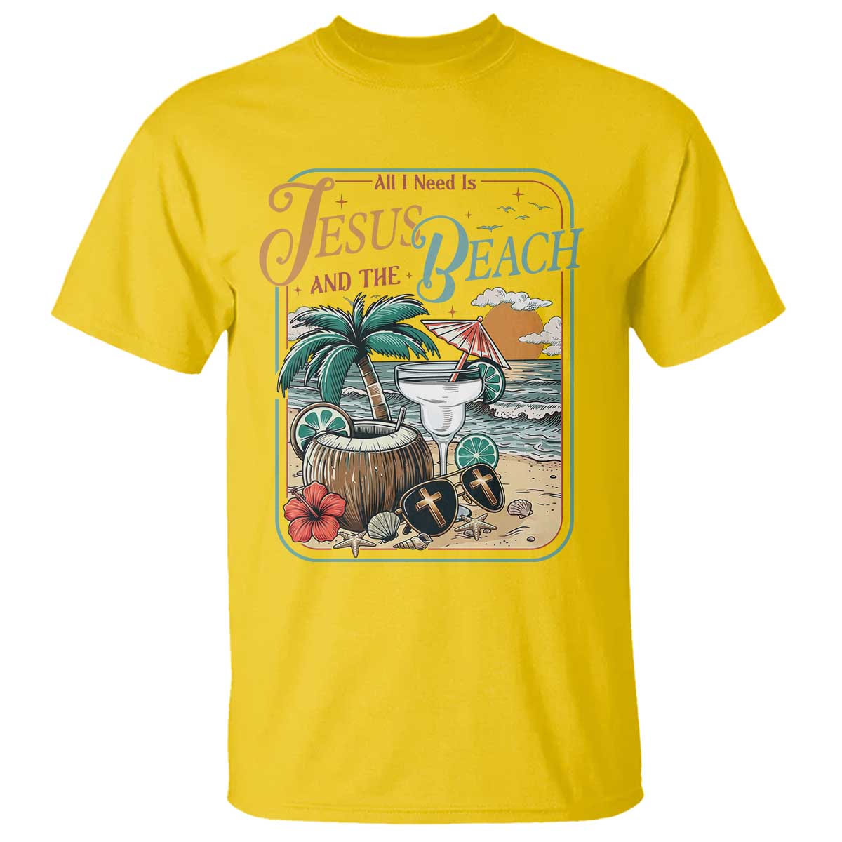 Funny Christian Beach Gift T Shirt All I Need Is Jesus And The Beach