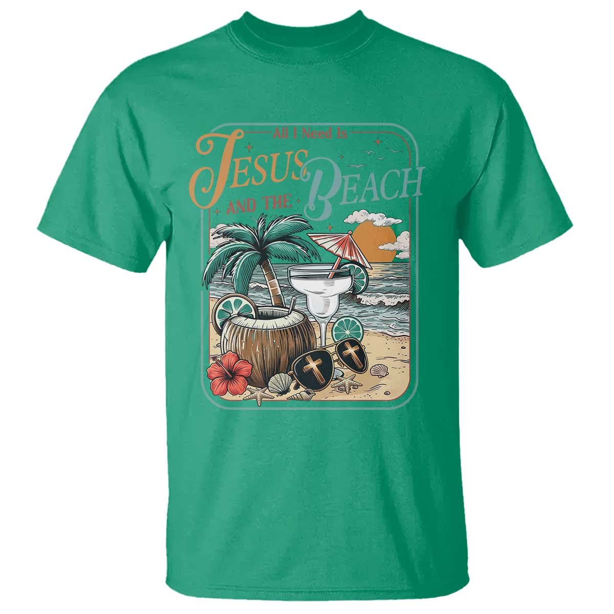 Funny Christian Beach Gift T Shirt All I Need Is Jesus And The Beach