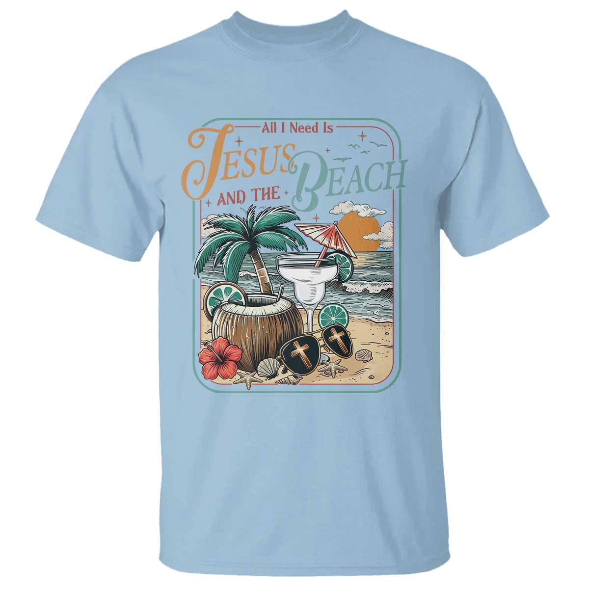 Funny Christian Beach Gift T Shirt All I Need Is Jesus And The Beach