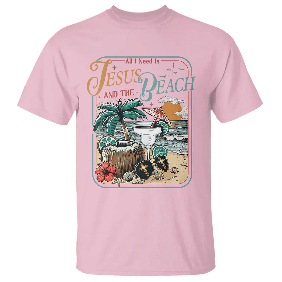 Funny Christian Beach Gift T Shirt All I Need Is Jesus And The Beach