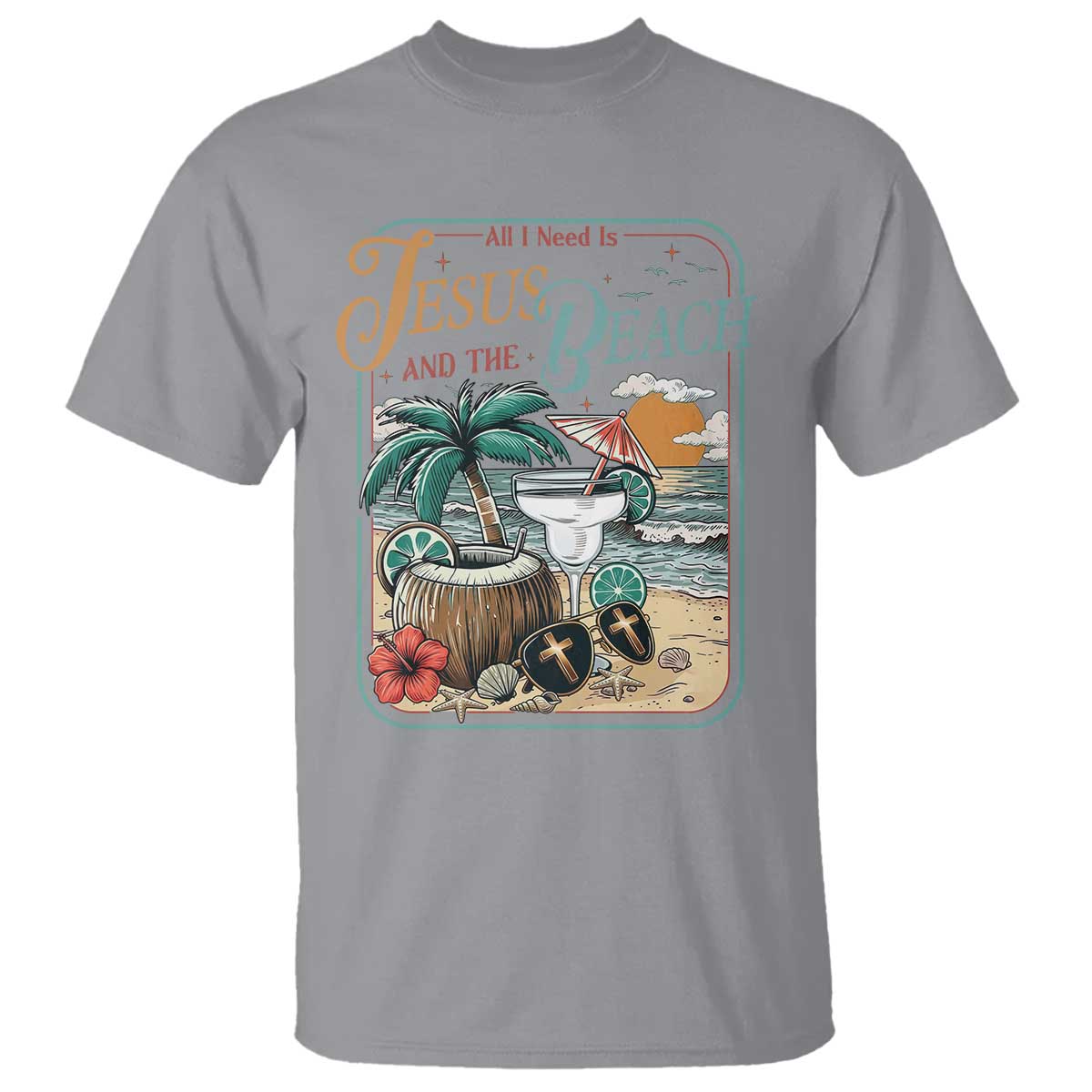 Funny Christian Beach Gift T Shirt All I Need Is Jesus And The Beach