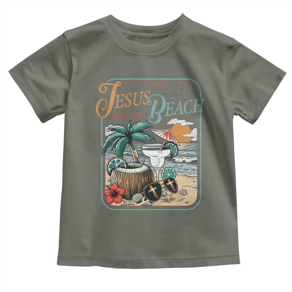 Funny Christian Beach Gift Toddler T Shirt All I Need Is Jesus And The Beach