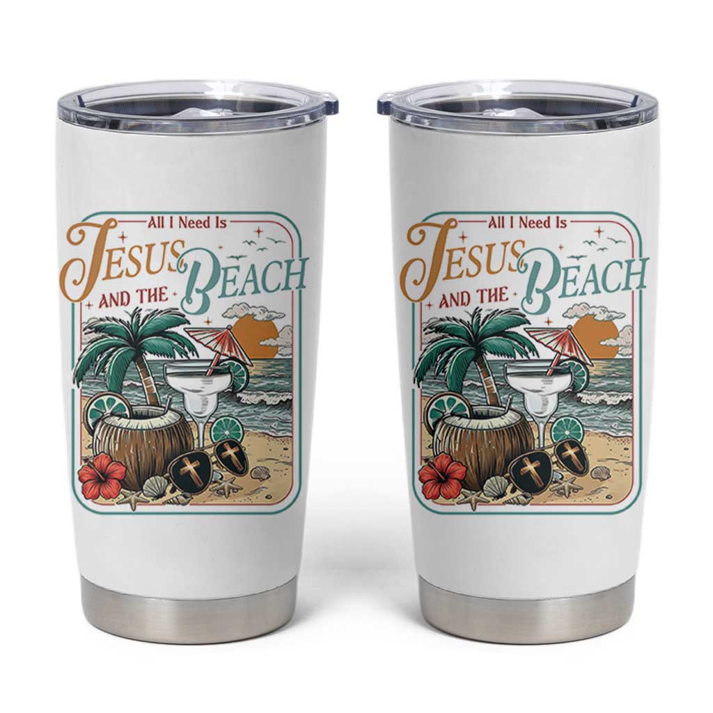 Funny Christian Beach Gift Tumbler Cup All I Need Is Jesus And The Beach