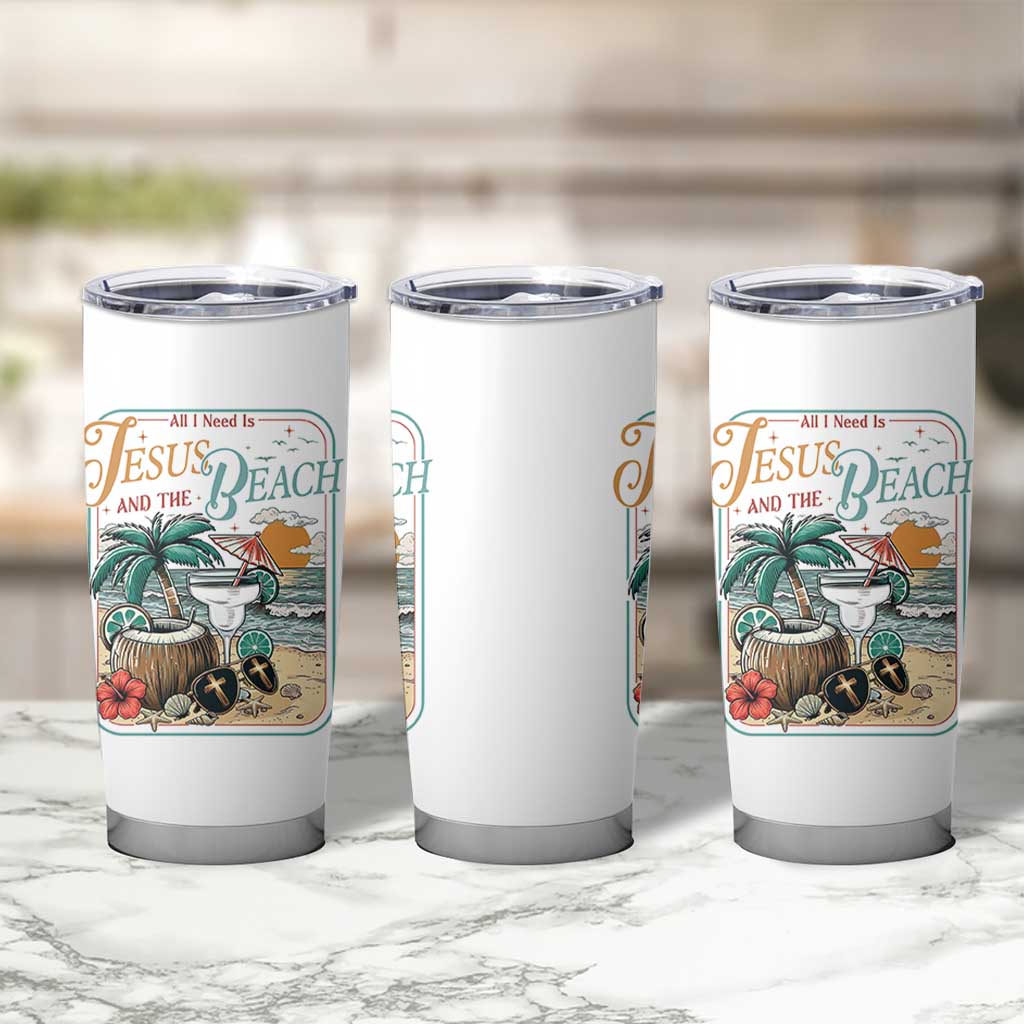 Funny Christian Beach Gift Tumbler Cup All I Need Is Jesus And The Beach