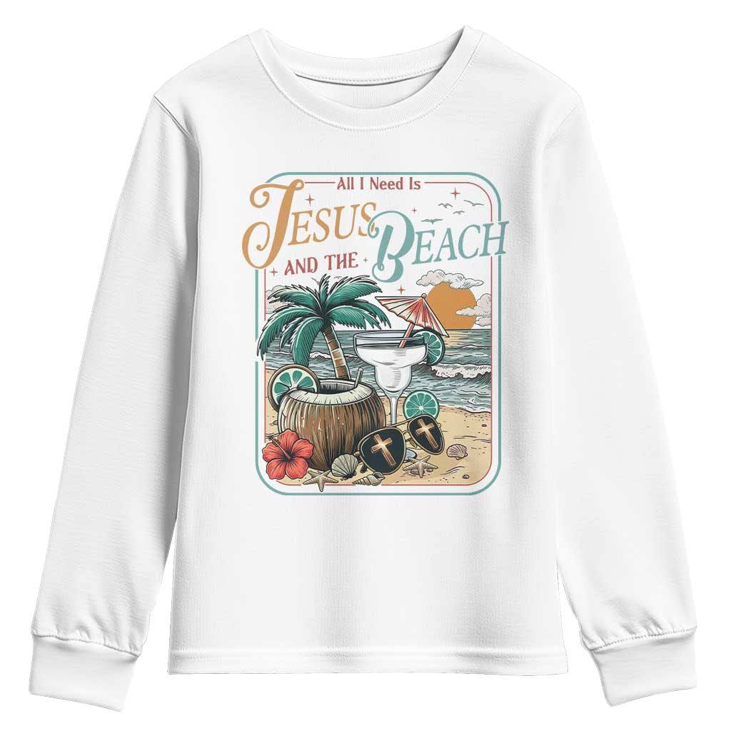 Funny Christian Beach Gift Youth Sweatshirt All I Need Is Jesus And The Beach