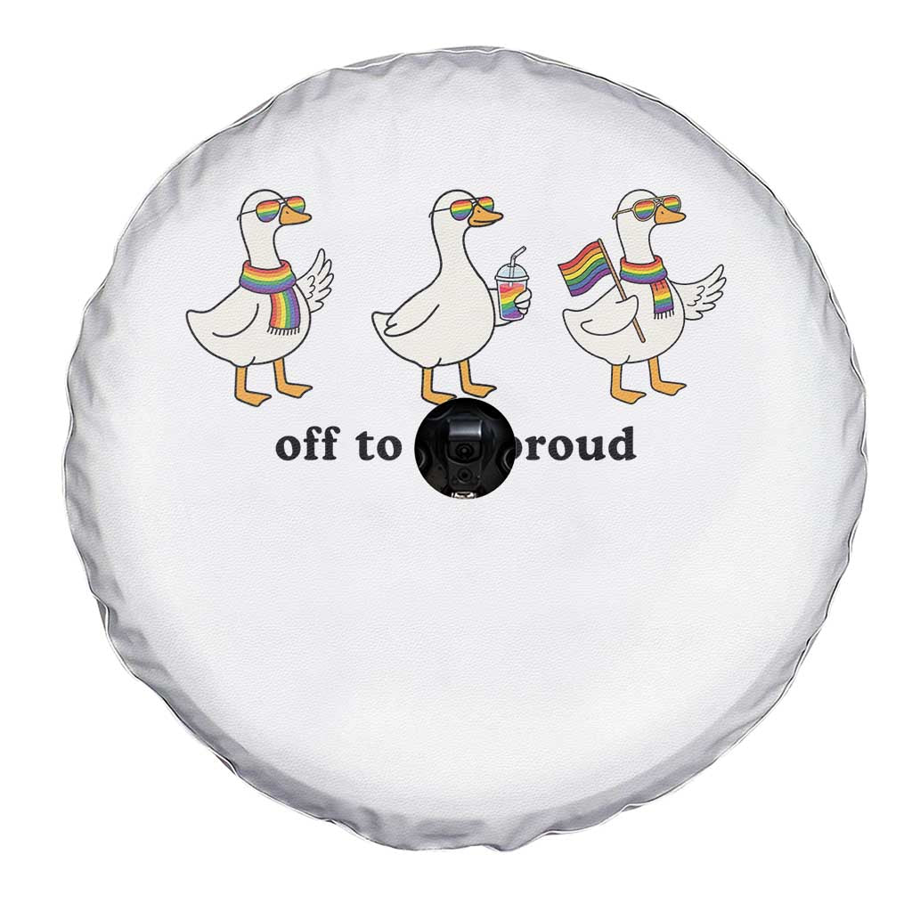 Funny Pride Goose Off To Be Proud Spare Tire Cover LGBTQ Advocate Gift