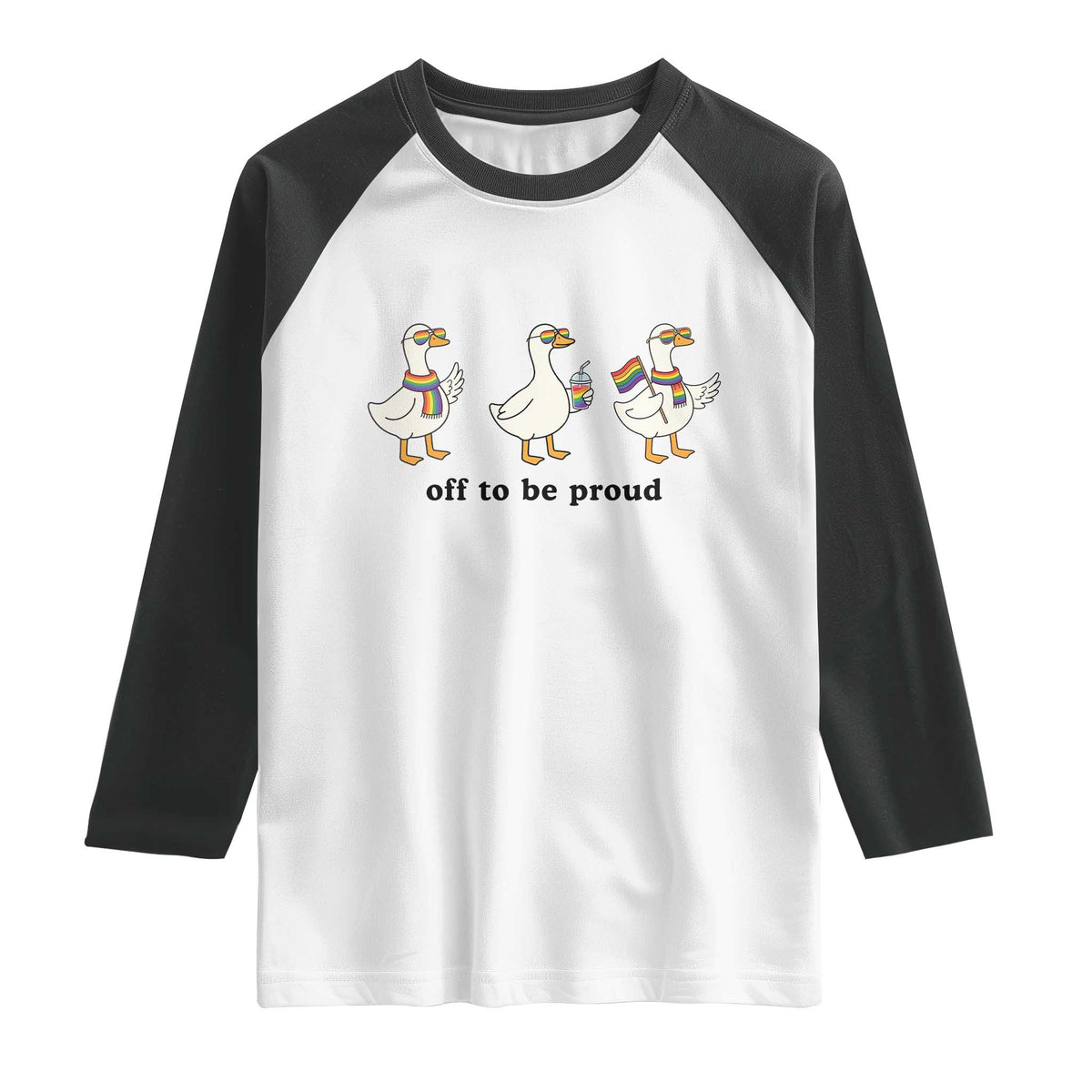 Funny Pride Goose Off To Be Proud Raglan Shirt LGBTQ Advocate Gift