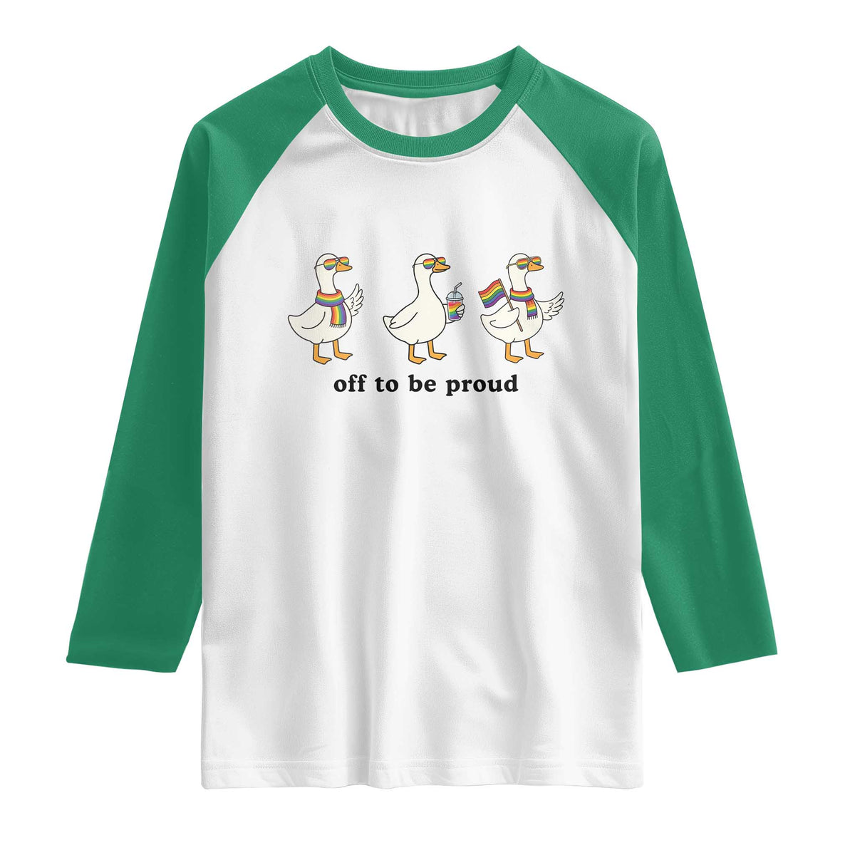 Funny Pride Goose Off To Be Proud Raglan Shirt LGBTQ Advocate Gift