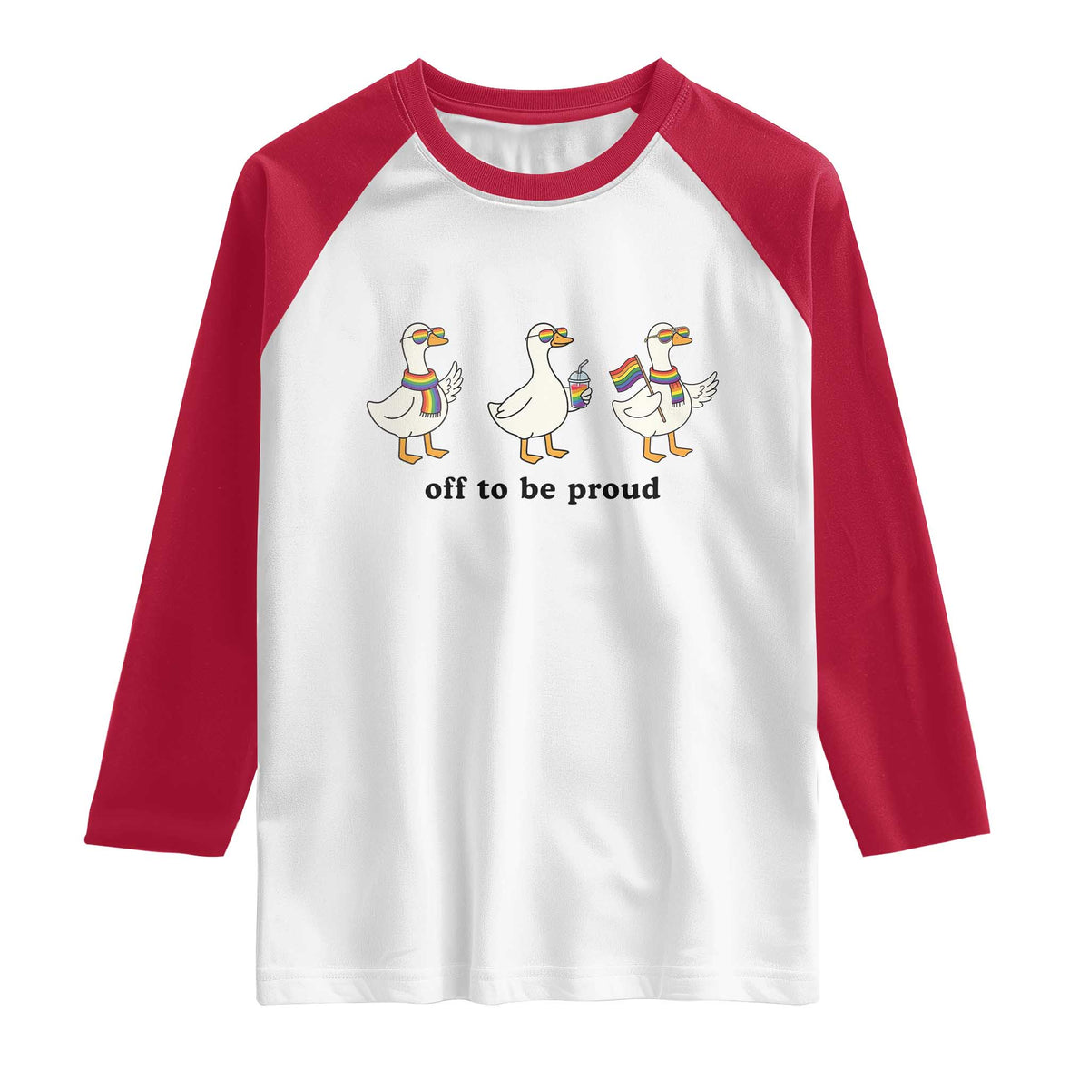 Funny Pride Goose Off To Be Proud Raglan Shirt LGBTQ Advocate Gift