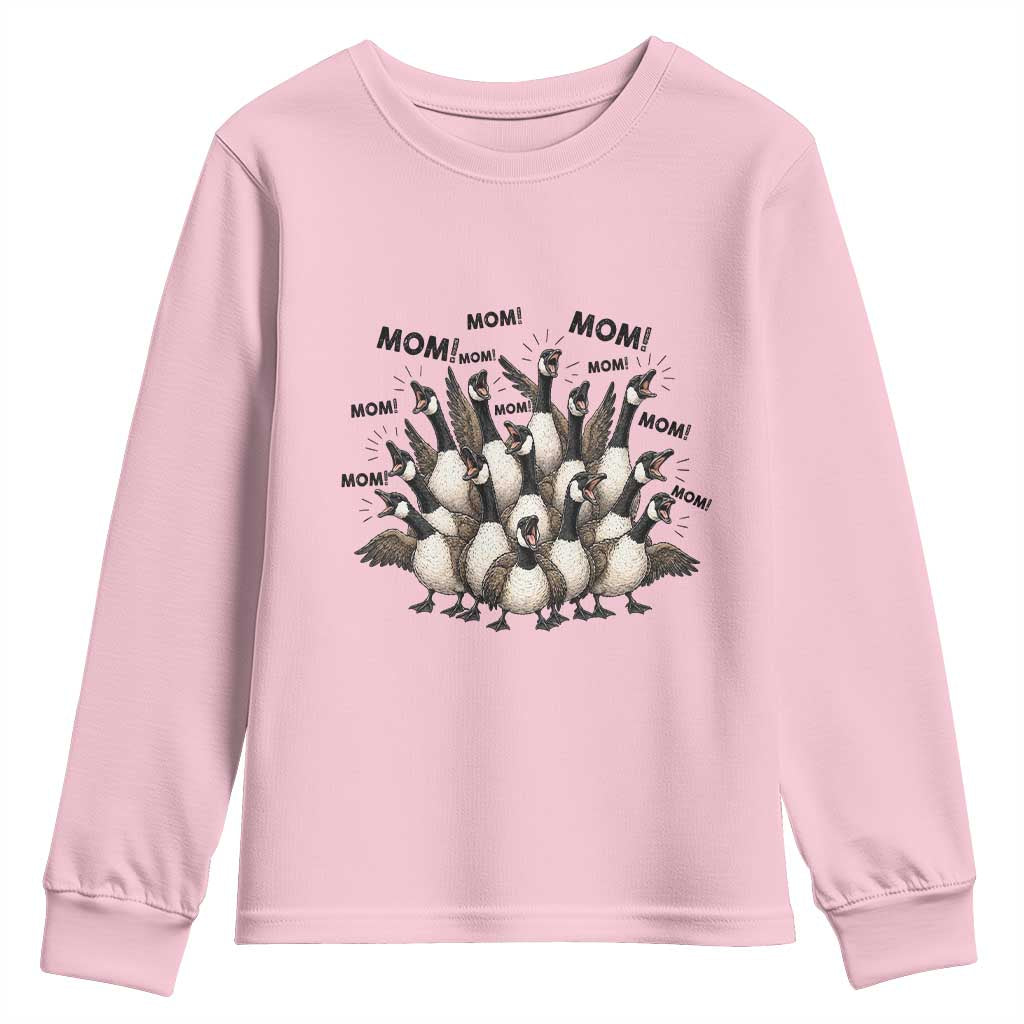 Silly Goose Mom Youth Sweatshirt Funny Parenting Chaos Motherhood