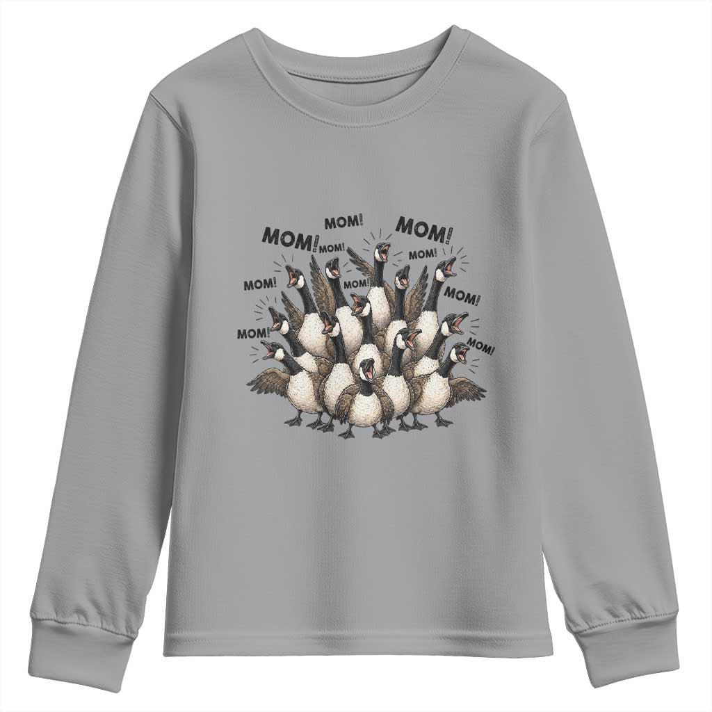 Silly Goose Mom Youth Sweatshirt Funny Parenting Chaos Motherhood