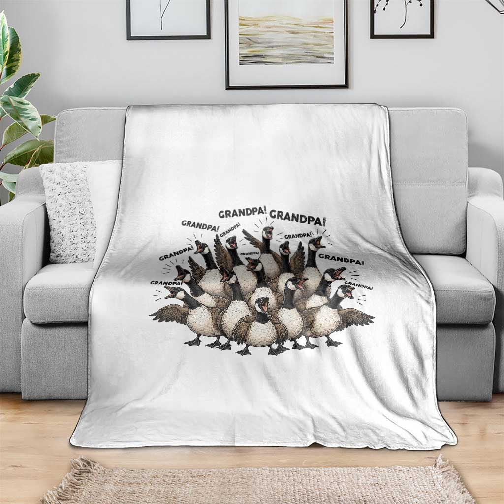 Silly Goose Grandpa Throw Blanket Funny Family Chaos Grandfather