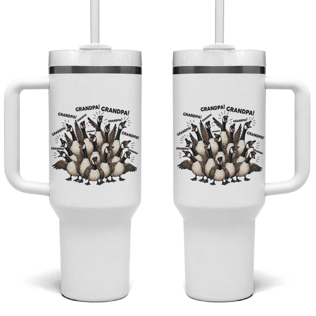 Silly Goose Grandpa Tumbler With Handle Funny Family Chaos Grandfather