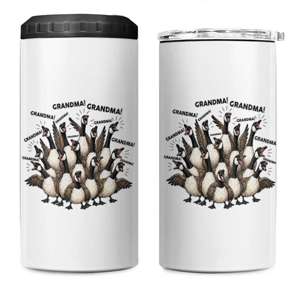 Funny Silly Goose Grandma 4 in 1 Can Cooler Tumbler Chaos Coordinator Grandma Life Graphic