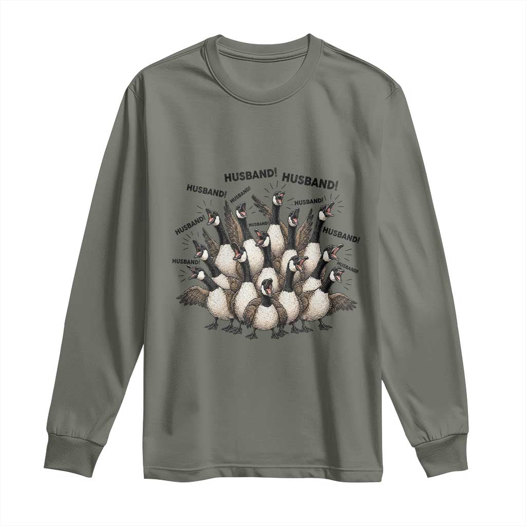 Silly Goose Husband Long Sleeve Shirt Funny Marriage Chaos Husbandhood