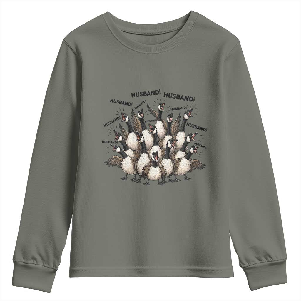 Silly Goose Husband Youth Sweatshirt Funny Marriage Chaos Husbandhood