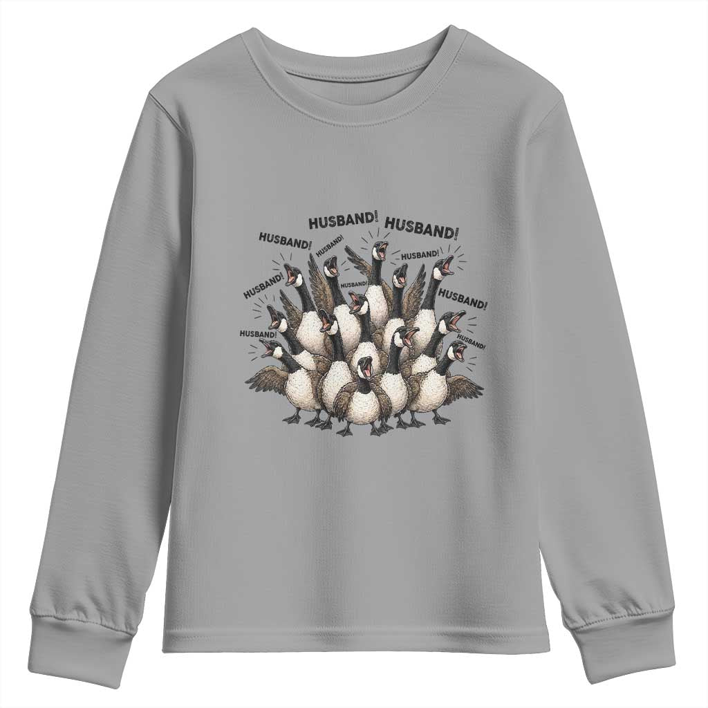 Silly Goose Husband Youth Sweatshirt Funny Marriage Chaos Husbandhood