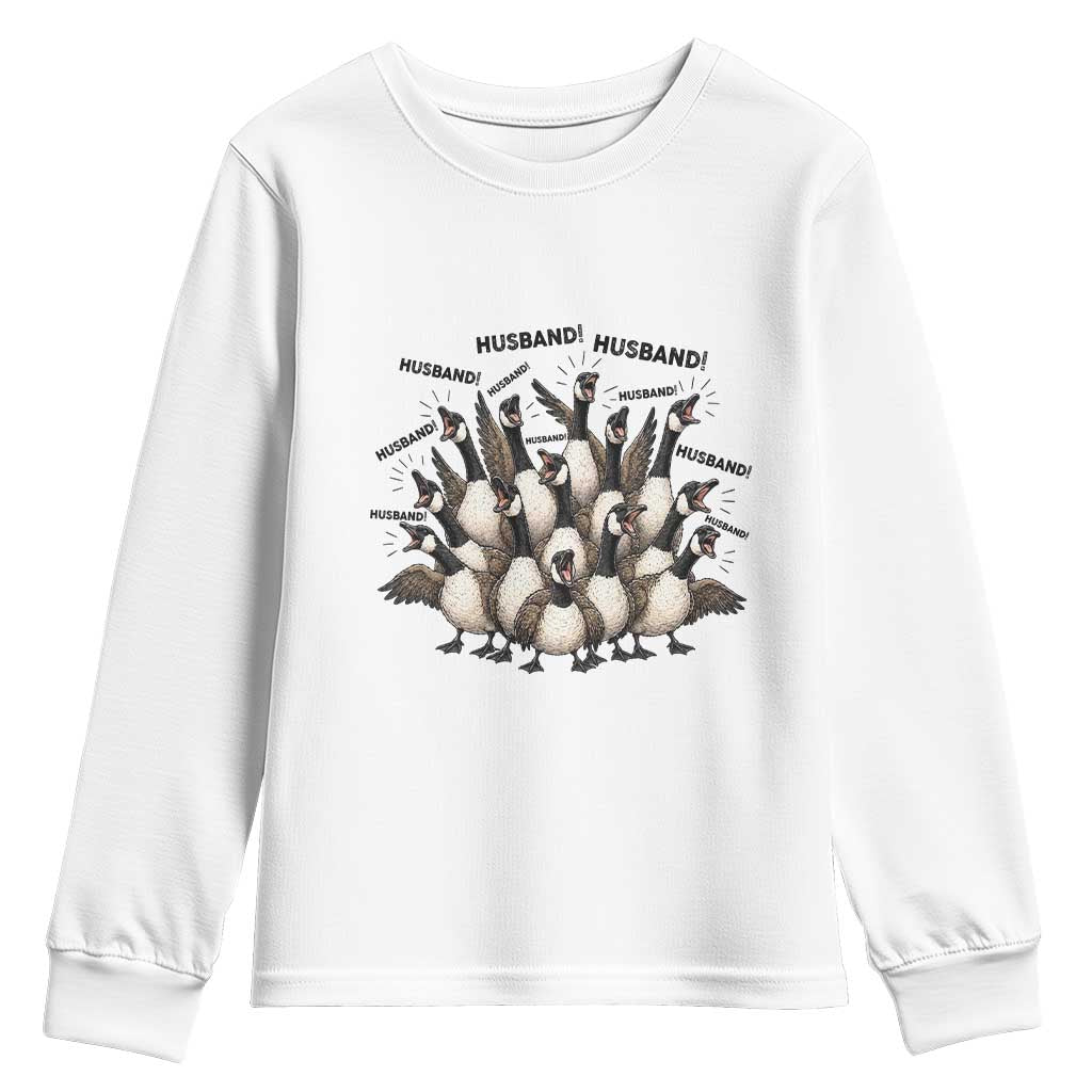 Silly Goose Husband Youth Sweatshirt Funny Marriage Chaos Husbandhood