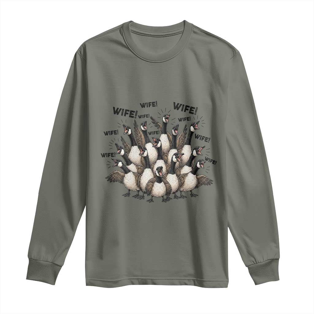 Silly Goose Wife Long Sleeve Shirt Funny Marriage Chaos Wifehood