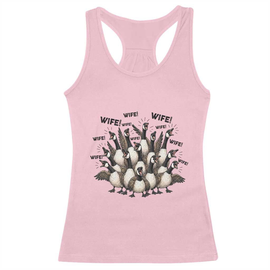 Silly Goose Wife Racerback Tank Top Funny Marriage Chaos Wifehood