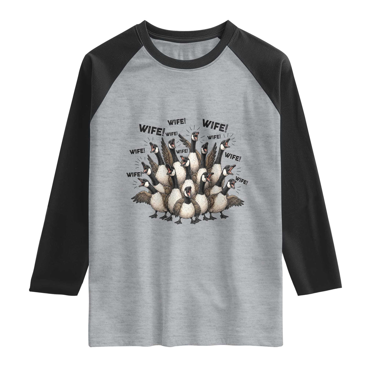 Silly Goose Wife Raglan Shirt Funny Marriage Chaos Wifehood