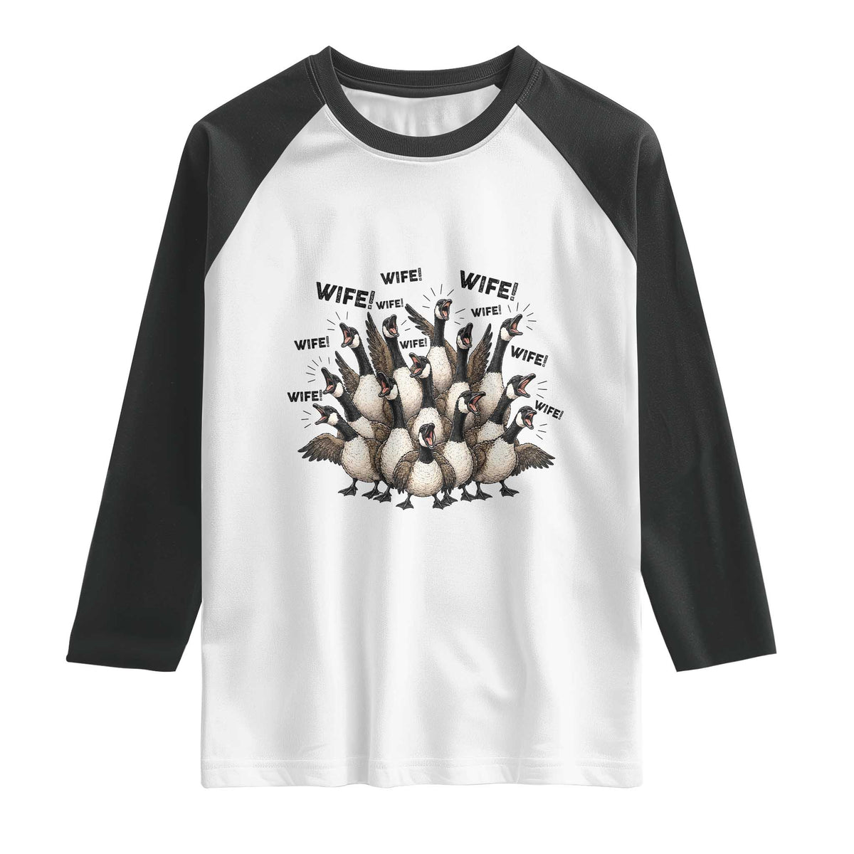 Silly Goose Wife Raglan Shirt Funny Marriage Chaos Wifehood