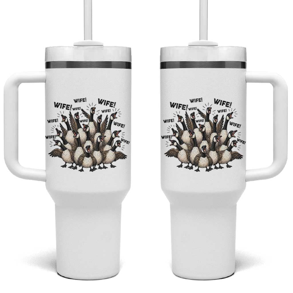 Silly Goose Wife Tumbler With Handle Funny Marriage Chaos Wifehood