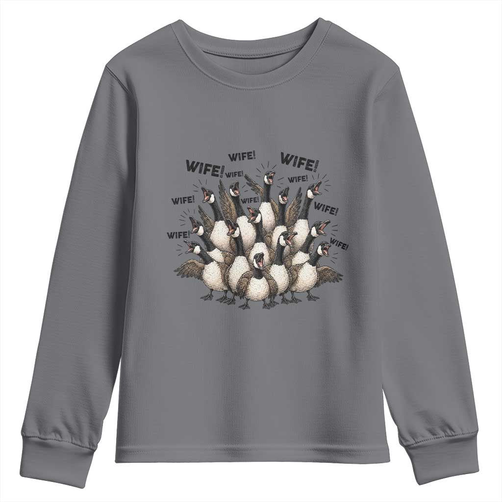 Silly Goose Wife Youth Sweatshirt Funny Marriage Chaos Wifehood