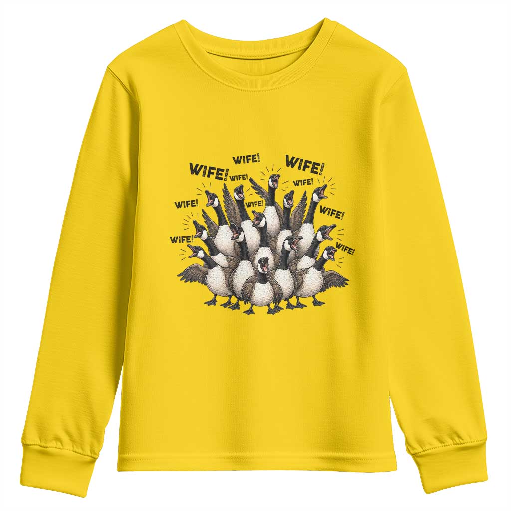 Silly Goose Wife Youth Sweatshirt Funny Marriage Chaos Wifehood