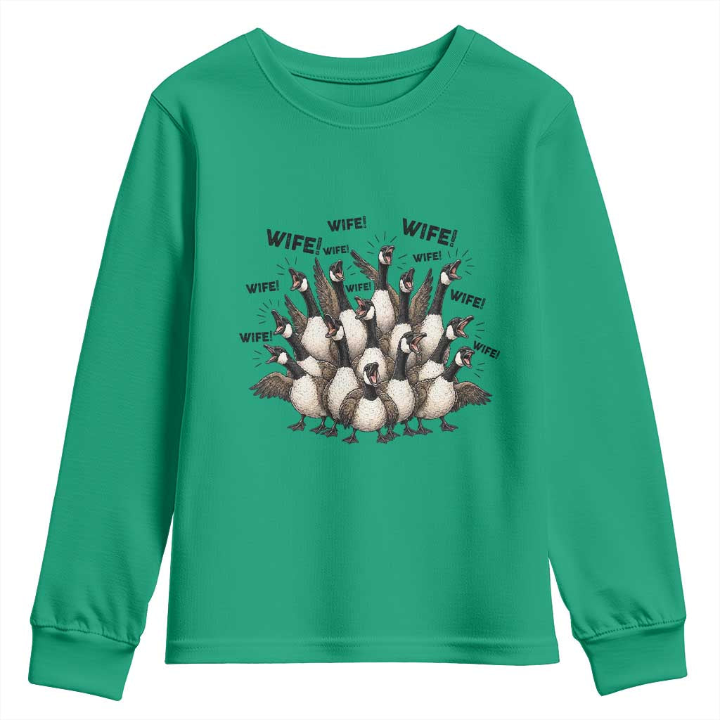 Silly Goose Wife Youth Sweatshirt Funny Marriage Chaos Wifehood