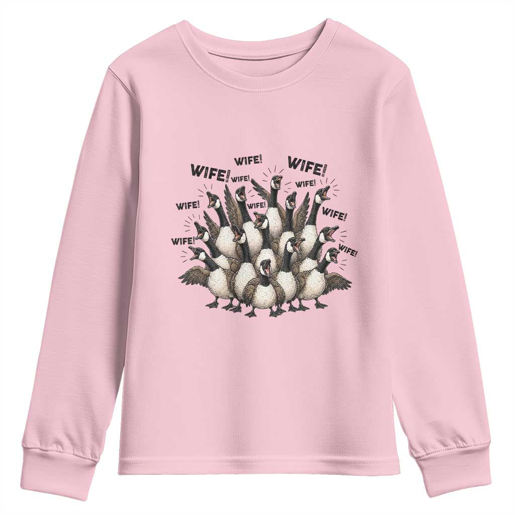 Silly Goose Wife Youth Sweatshirt Funny Marriage Chaos Wifehood