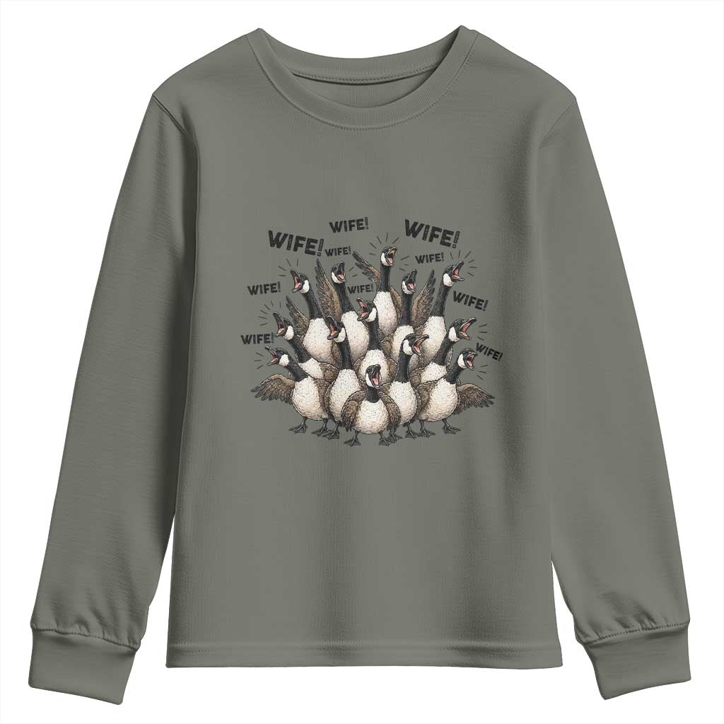 Silly Goose Wife Youth Sweatshirt Funny Marriage Chaos Wifehood