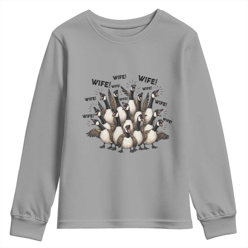 Silly Goose Wife Youth Sweatshirt Funny Marriage Chaos Wifehood