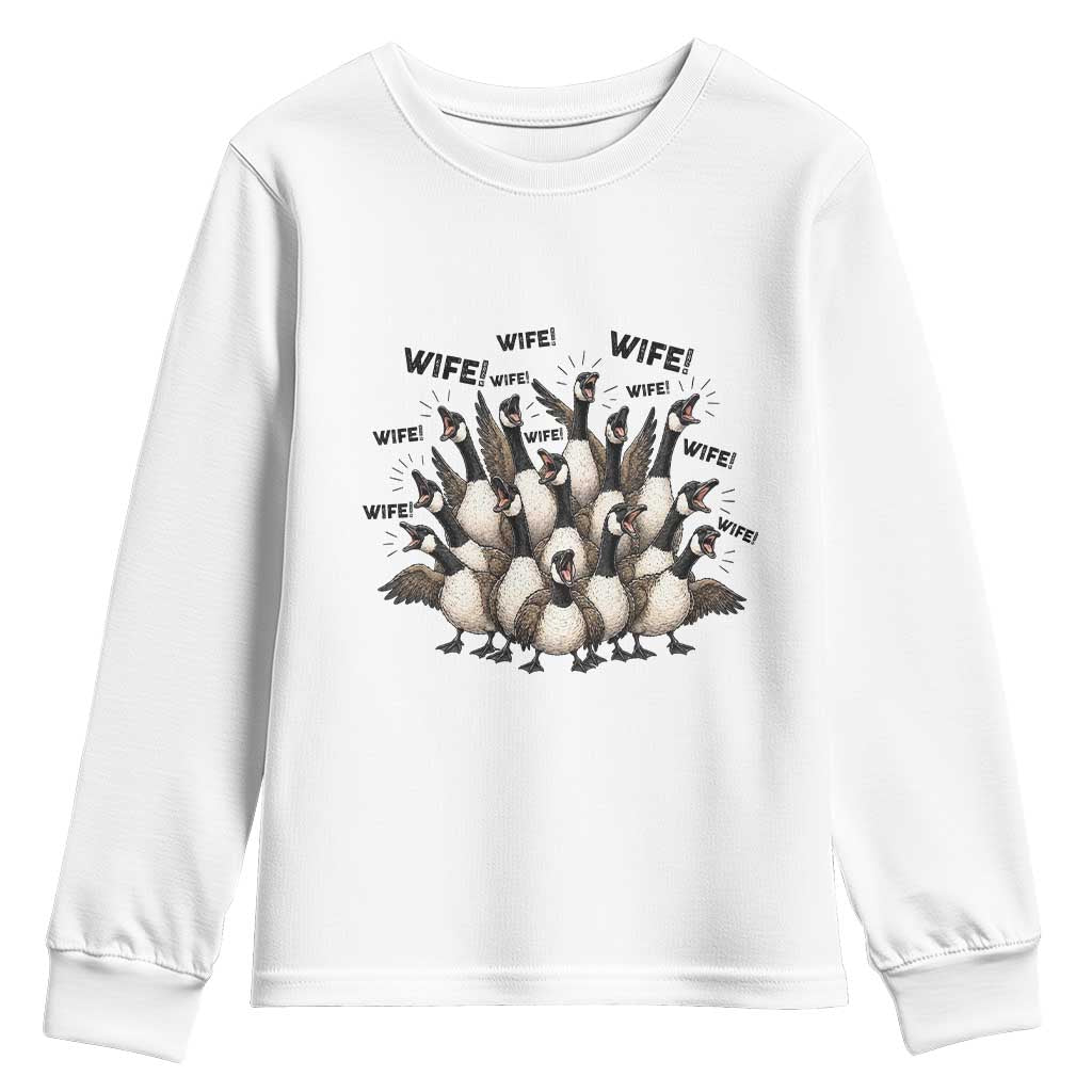 Silly Goose Wife Youth Sweatshirt Funny Marriage Chaos Wifehood