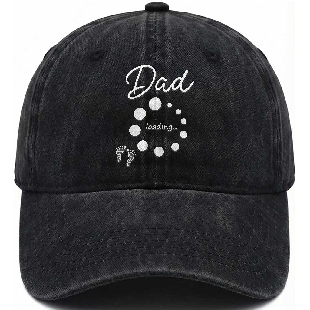 Dad Loading 2026 Washed Cotton Baseball Cap Future Dad Announcement
