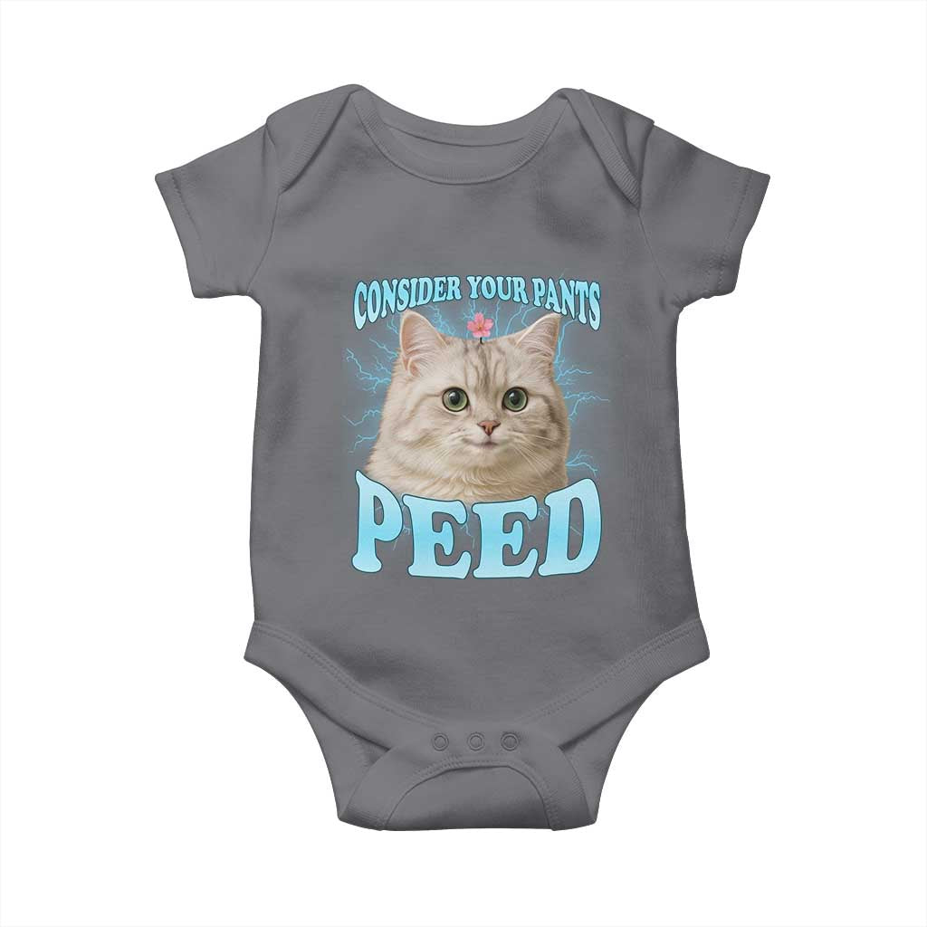 Funny Cat Baby Onesie Consider Your Pants Peed Meme Saying - Wonder Print Shop