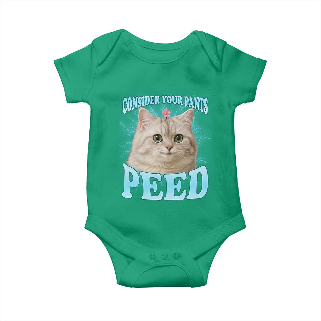 Funny Cat Baby Onesie Consider Your Pants Peed Meme Saying - Wonder Print Shop