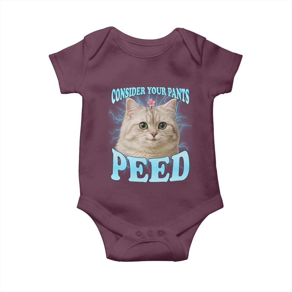 Funny Cat Baby Onesie Consider Your Pants Peed Meme Saying - Wonder Print Shop