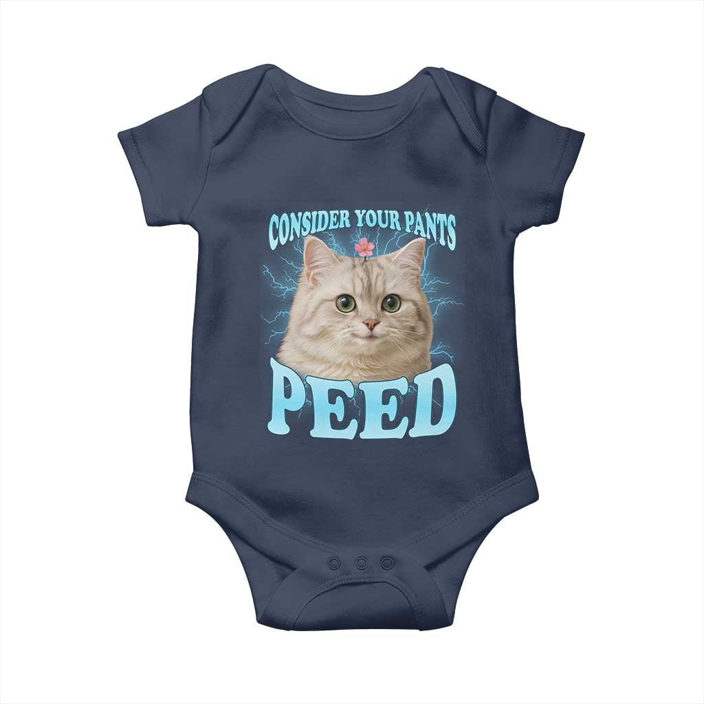 Funny Cat Baby Onesie Consider Your Pants Peed Meme Saying - Wonder Print Shop