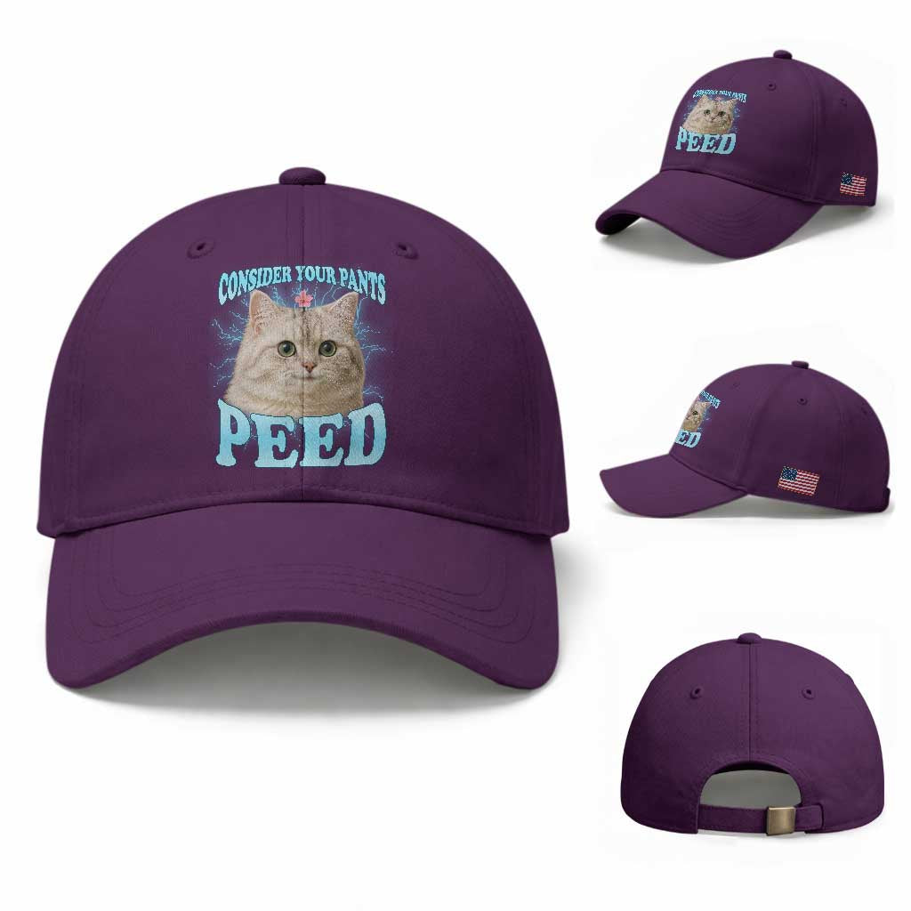 Funny Cat Baseball Cap Consider Your Pants Peed Meme Saying