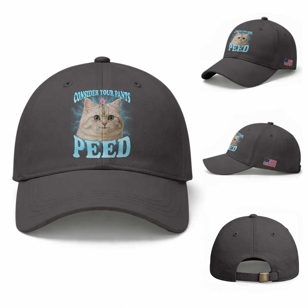 Funny Cat Baseball Cap Consider Your Pants Peed Meme Saying