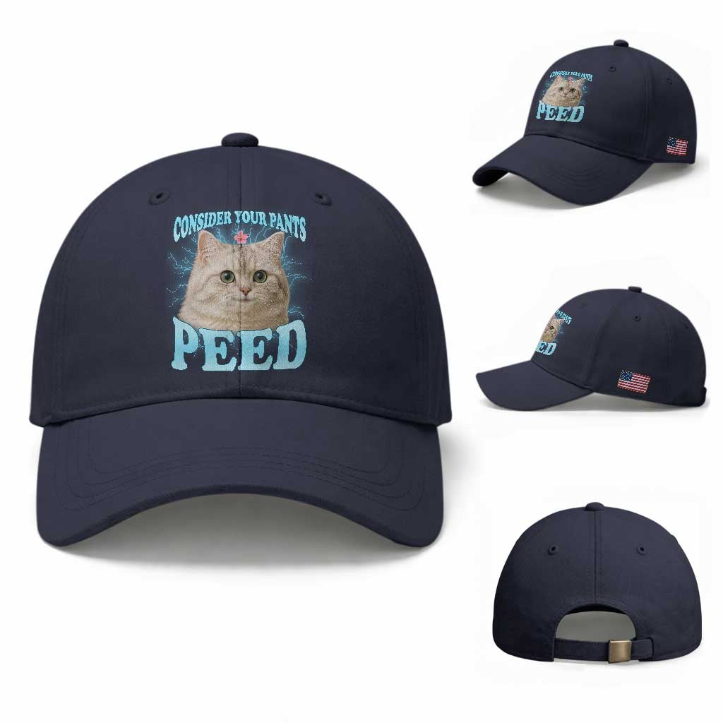 Funny Cat Baseball Cap Consider Your Pants Peed Meme Saying