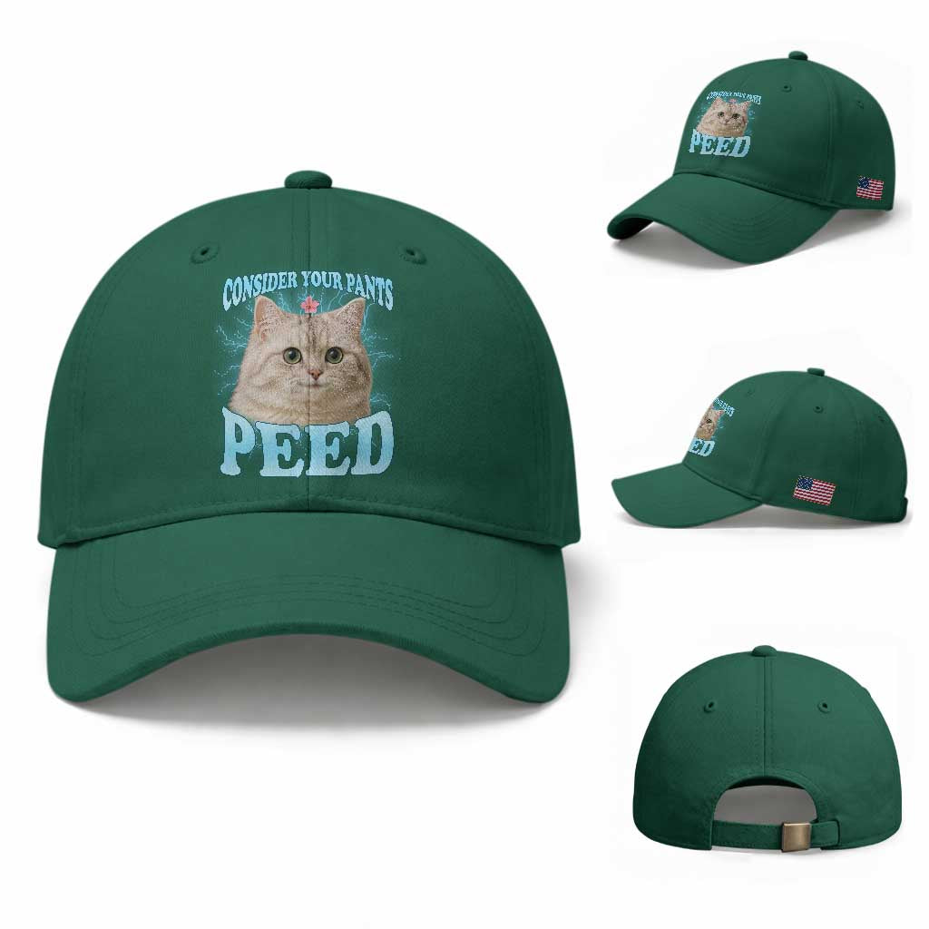 Funny Cat Baseball Cap Consider Your Pants Peed Meme Saying