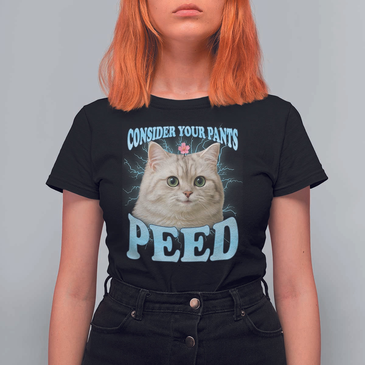 Funny Cat T Shirt For Women Consider Your Pants Peed Meme Saying - Wonder Print Shop