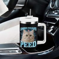 Funny Cat Tumbler With Handle Consider Your Pants Peed Meme Saying