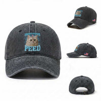 Funny Cat Washed Cotton Baseball Cap Consider Your Pants Peed Meme Saying