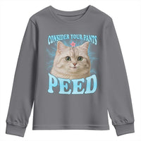 Funny Cat Youth Sweatshirt Consider Your Pants Peed Meme Saying - Wonder Print Shop