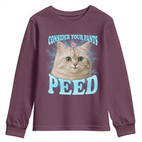 Funny Cat Youth Sweatshirt Consider Your Pants Peed Meme Saying - Wonder Print Shop