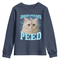 Funny Cat Youth Sweatshirt Consider Your Pants Peed Meme Saying - Wonder Print Shop