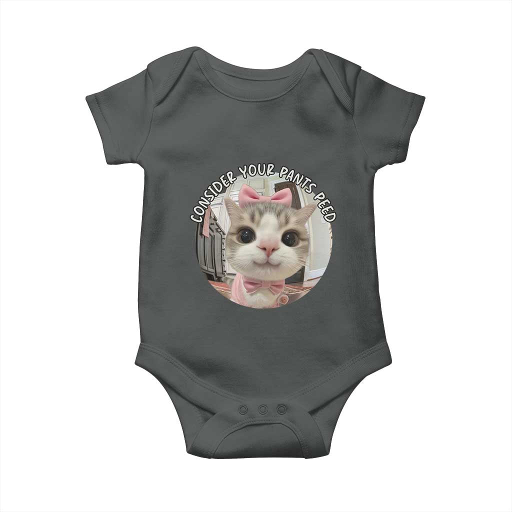 Consider Your Pants Peed Baby Onesie Funny Cat Meme Saying - Wonder Print Shop